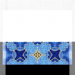 Blue Ornate Rectangular Jigsaw Puzzl by Dazzleway