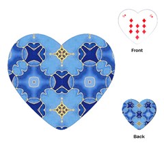 Blue Ornate Playing Cards Single Design (heart)