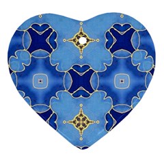 Blue Ornate Heart Ornament (two Sides)