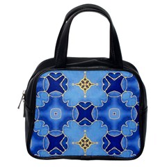 Blue Ornate Classic Handbag (one Side) by Dazzleway