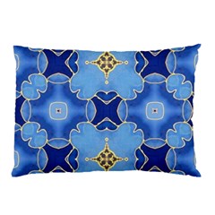 Blue Ornate Pillow Case (two Sides) by Dazzleway