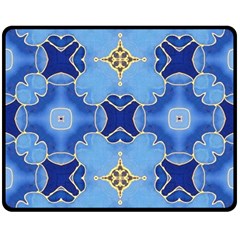 Blue Ornate Double Sided Fleece Blanket (medium) 