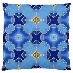 Blue Ornate Standard Flano Cushion Case (two Sides) by Dazzleway