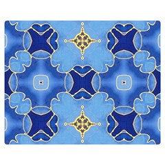 Blue Ornate Double Sided Flano Blanket (medium) 