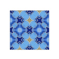 Blue Ornate Satin Bandana Scarf by Dazzleway