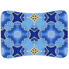 Blue Ornate Velour Seat Head Rest Cushion