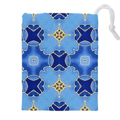 Blue Ornate Drawstring Pouch (5xl) by Dazzleway