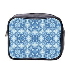 Blue Pattern Mini Toiletries Bag (two Sides) by Dazzleway