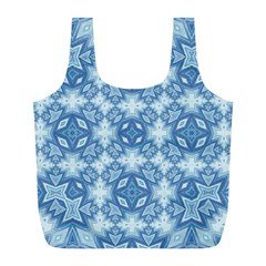 Blue Pattern Full Print Recycle Bag (l) by Dazzleway