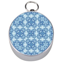 Blue Pattern Silver Compasses by Dazzleway