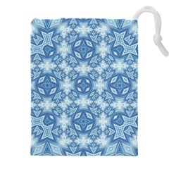 Blue Pattern Drawstring Pouch (5xl) by Dazzleway