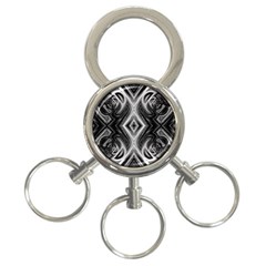 Black And White 3-ring Key Chain by Dazzleway