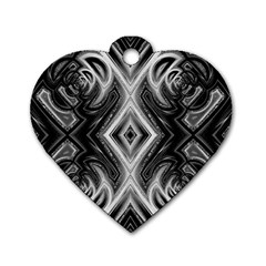 Black And White Dog Tag Heart (one Side) by Dazzleway