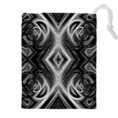 Black And White Drawstring Pouch (5xl) by Dazzleway