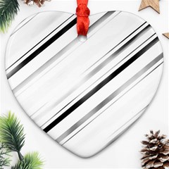 High contrast minimalist black and white modern abstract linear geometric style design Ornament (Heart)