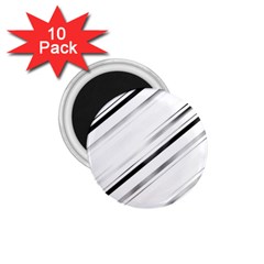 High contrast minimalist black and white modern abstract linear geometric style design 1.75  Magnets (10 pack) 