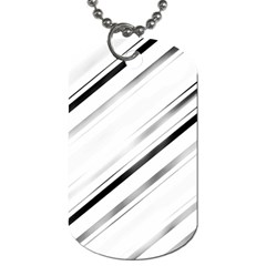 High contrast minimalist black and white modern abstract linear geometric style design Dog Tag (One Side)