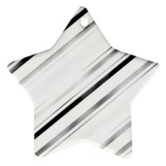 High contrast minimalist black and white modern abstract linear geometric style design Star Ornament (Two Sides)