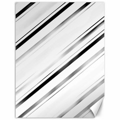 High contrast minimalist black and white modern abstract linear geometric style design Canvas 12  x 16 