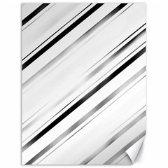 High contrast minimalist black and white modern abstract linear geometric style design Canvas 18  x 24 