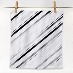 High Contrast Minimalist Black And White Modern Abstract Linear Geometric Style Design Face Towel by dflcprintsclothing