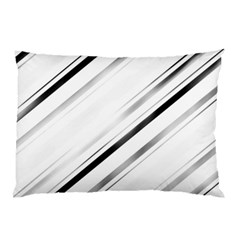 High Contrast Minimalist Black And White Modern Abstract Linear Geometric Style Design Pillow Case by dflcprintsclothing