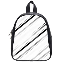 High contrast minimalist black and white modern abstract linear geometric style design School Bag (Small)