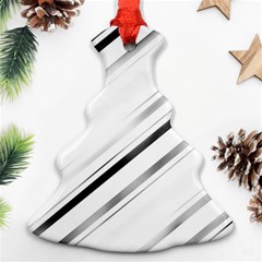 High contrast minimalist black and white modern abstract linear geometric style design Christmas Tree Ornament (Two Sides)