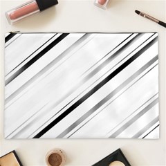 High contrast minimalist black and white modern abstract linear geometric style design Cosmetic Bag (XXL)