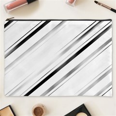 High Contrast Minimalist Black And White Modern Abstract Linear Geometric Style Design Cosmetic Bag (xxxl)