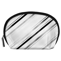 High Contrast Minimalist Black And White Modern Abstract Linear Geometric Style Design Accessory Pouch (large) by dflcprintsclothing