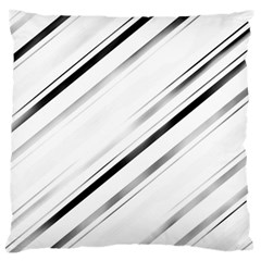 High contrast minimalist black and white modern abstract linear geometric style design Large Flano Cushion Case (Two Sides)