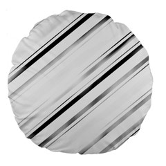 High contrast minimalist black and white modern abstract linear geometric style design Large 18  Premium Flano Round Cushions