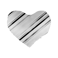 High contrast minimalist black and white modern abstract linear geometric style design Standard 16  Premium Flano Heart Shape Cushions