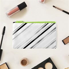 High contrast minimalist black and white modern abstract linear geometric style design Cosmetic Bag (XS)