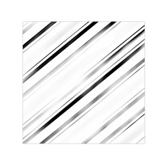 High contrast minimalist black and white modern abstract linear geometric style design Small Satin Scarf (Square)