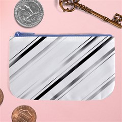 High Contrast Minimalist Black And White Modern Abstract Linear Geometric Style Design Large Coin Purse