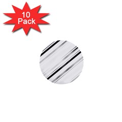 High Contrast Minimalist Black And White Modern Abstract Linear Geometric Style Design 1  Mini Buttons (10 Pack)  by dflcprintsclothing