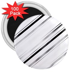 High Contrast Minimalist Black And White Modern Abstract Linear Geometric Style Design 3  Magnets (100 Pack) by dflcprintsclothing