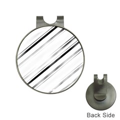 High Contrast Minimalist Black And White Modern Abstract Linear Geometric Style Design Hat Clips With Golf Markers