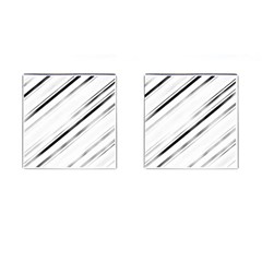 High Contrast Minimalist Black And White Modern Abstract Linear Geometric Style Design Cufflinks (square) by dflcprintsclothing