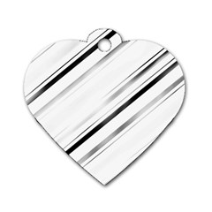 High Contrast Minimalist Black And White Modern Abstract Linear Geometric Style Design Dog Tag Heart (one Side) by dflcprintsclothing