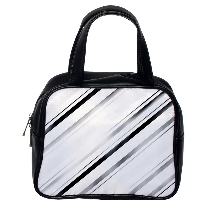 High contrast minimalist black and white modern abstract linear geometric style design Classic Handbag (One Side)