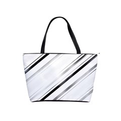 High Contrast Minimalist Black And White Modern Abstract Linear Geometric Style Design Classic Shoulder Handbag by dflcprintsclothing