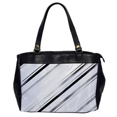 High Contrast Minimalist Black And White Modern Abstract Linear Geometric Style Design Oversize Office Handbag by dflcprintsclothing