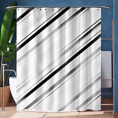 High Contrast Minimalist Black And White Modern Abstract Linear Geometric Style Design Shower Curtain 60  X 72  (medium)  by dflcprintsclothing