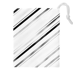 High contrast minimalist black and white modern abstract linear geometric style design Drawstring Pouch (4XL)