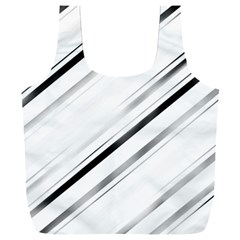 High Contrast Minimalist Black And White Modern Abstract Linear Geometric Style Design Full Print Recycle Bag (xxl) by dflcprintsclothing