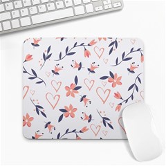 Flowers And Hearts Large Mousepads by Sobalvarro