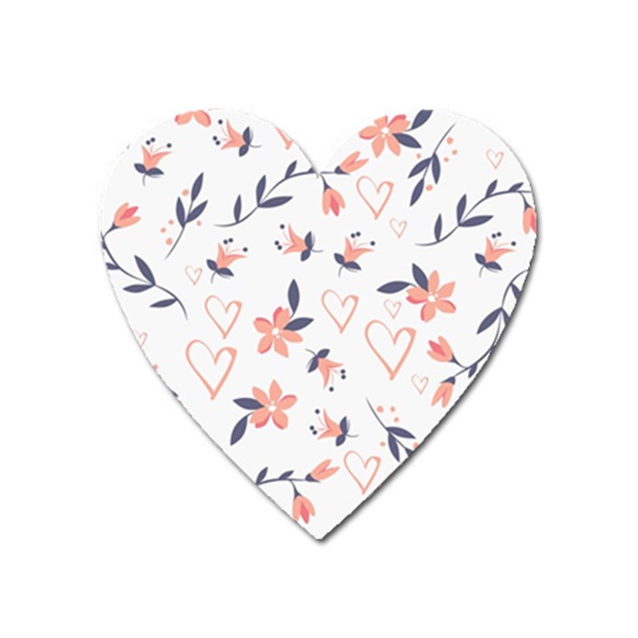 Flowers and Hearts Heart Magnet